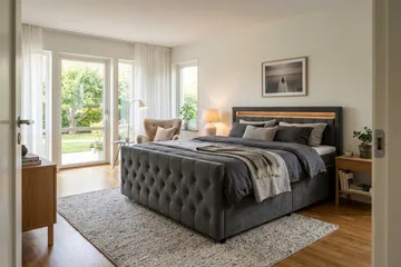 Franco light komplet sengepakke med opbevaring og LED-belysning 180x200 cm - Grå - Møbler - Senge - Komplet sengepakke