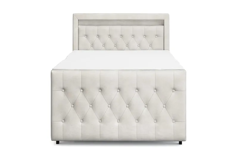 Franco Light komplet sengesæt med opbevaring LED-belysning 120x200 cm, Beige