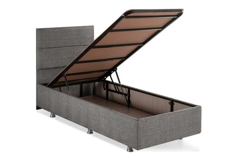 Froknial Opbevaringsseng 100x200 cm - Grå - Møbler - Senge - Sengeramme & sengestel