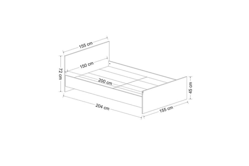 Fruitland Sengestel 150x200 cm - Hvid - Møbler - Senge - Sengeramme & sengestel
