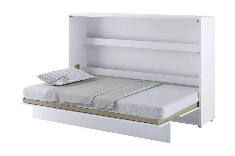 Rauk Skabsseng Foldbar Sengbar 120x200 cm Rektangulær i Malet Træ - Hvid - Møbler - Senge - Gæsteseng & ekstraseng - Sengeskab