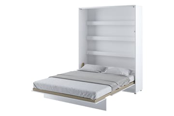 Rauk Skabsseng Foldbar Sengbar 160x200 cm Rektangulær i Malet Træ - Hvid - Møbler - Senge - Gæsteseng & ekstraseng - Sengeskab