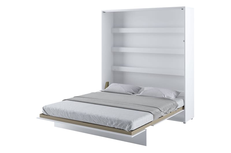 Rauk Skabsseng Foldbar Sengbar 180x200 cm Rektangulær i Malet Træ - Hvid - Møbler - Senge - Gæsteseng & ekstraseng - Sengeskab