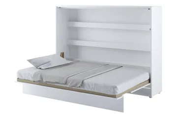 Rauk Skabsseng Foldbar Sengbar 211 cm Rektangulær i Malet Træ - Hvid - Møbler - Senge - Gæsteseng & ekstraseng - Sengeskab