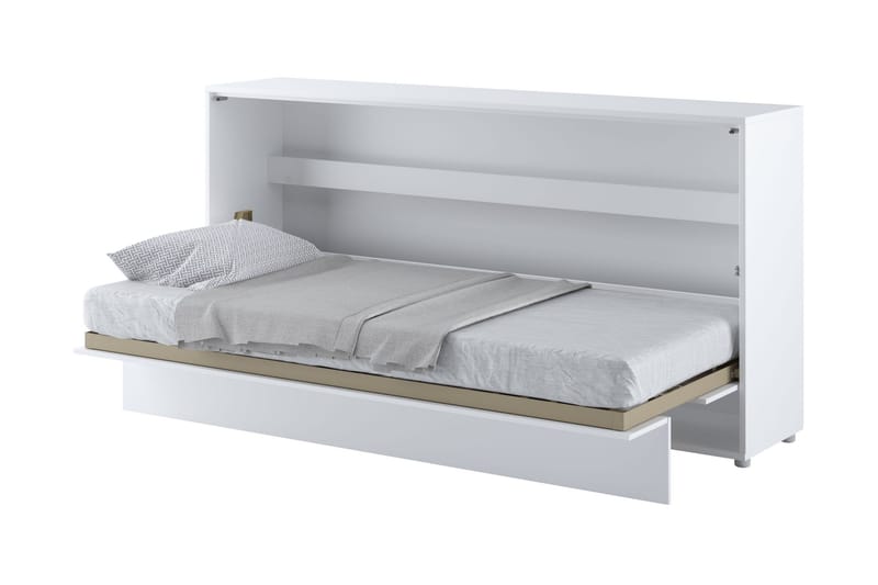 Rauk Skabsseng Foldbar Sengbar 90x200 cm Rektangulær i Malet Træ - Hvid - Møbler - Senge - Gæsteseng & ekstraseng - Sengeskab