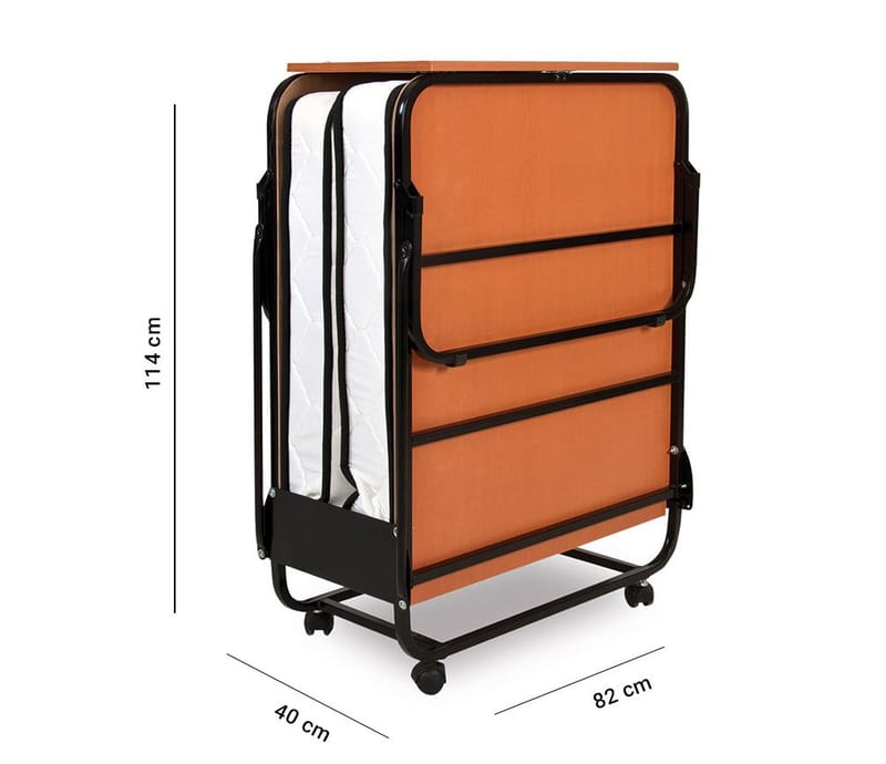 Remina Klapseng 80x190 cm - hvid og sort - Møbler - Senge - Gæsteseng & ekstraseng - Udtrækkelig seng