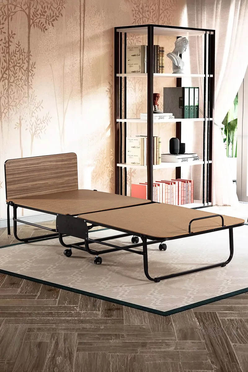 Remina Klapseng 80x190 cm - hvid og sort - Møbler - Senge - Gæsteseng & ekstraseng - Udtrækkelig seng