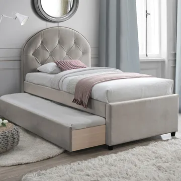 Seng HOME4YOU Lara 90x205 cm Champagne - Champagne / Beige - Møbler - Senge - Gæsteseng & ekstraseng - Udtrækkelig seng