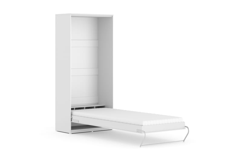 Compact Skabsseng Lodret 90x200 inkl Madras Lyx - Hvid - Møbler - Senge - Gæsteseng & ekstraseng - Sengeskab
