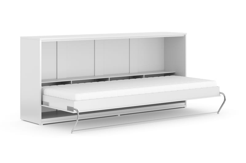 Compact Skabsseng Vandret90x200 Inkl Madras Lyx - Hvid - Møbler - Senge - Gæsteseng & ekstraseng - Sengeskab