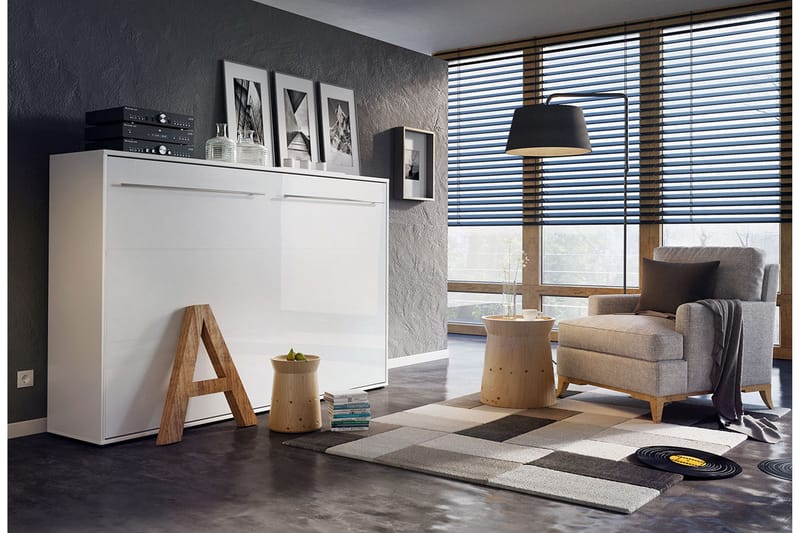 Concept Pro Skabsseng 90x200 cm - Hvid - Møbler - Senge - Gæsteseng & ekstraseng - Sengeskab