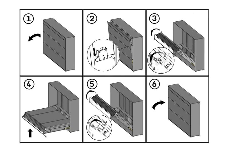 Concept Pro Sängskåp 120x200cm Wilson & Wood White High gloss - Møbler - Senge - Gæsteseng & ekstraseng - Sengeskab