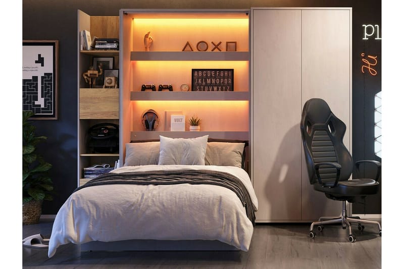 Grianan Sängskåp 120x200 cm beige - Møbler - Senge - Gæsteseng & ekstraseng - Sengeskab