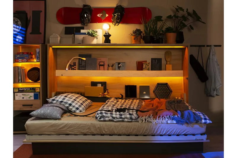 Grianan Sängskåp 120x200 cm Grey - Møbler - Senge - Gæsteseng & ekstraseng - Sengeskab