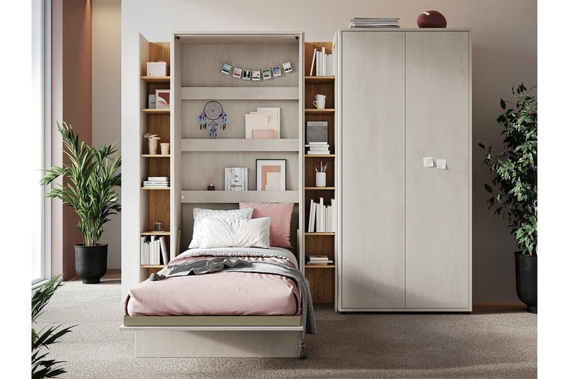 Grianan Sängskåp 90x200 cm beige - Møbler - Senge - Gæsteseng & ekstraseng - Sengeskab