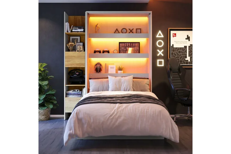 Grianan Sängskåp 90x200 cm beige - Møbler - Senge - Gæsteseng & ekstraseng - Sengeskab