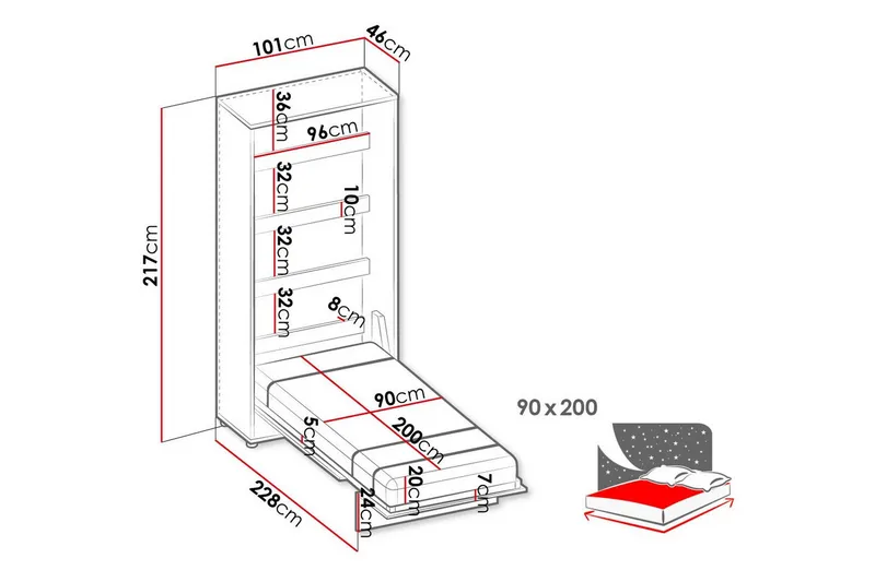 Grianan Sängskåp 90x200 cm beige - Møbler - Senge - Gæsteseng & ekstraseng - Sengeskab