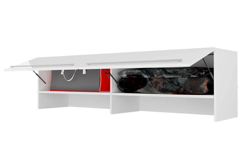 Rauk Skabsseng - Hvid Højglans - Møbler - Senge - Gæsteseng & ekstraseng - Sengeskab