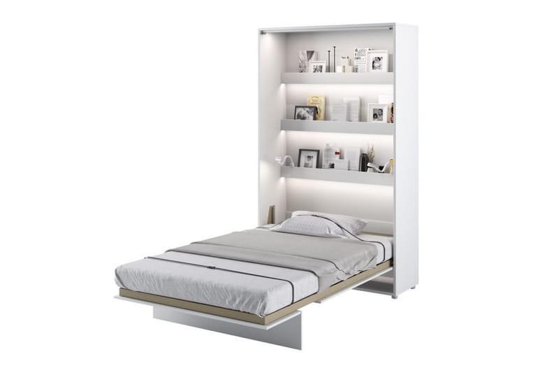 Skabsseng 120x200 cm Lodret Hvid Bed Concept Bed - Bed Concept - Sengeskab