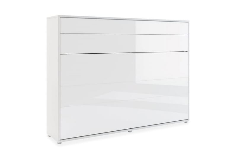 Skabsseng 140x200 cm Vandret Hvid Højglans Bed Concep - Bed Concept - Sengeskab