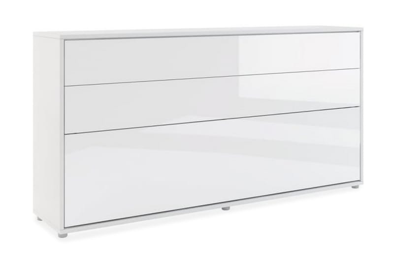 Skabsseng 90x200 cm Vandret Hvid Højglans Bed Concept - Bed Concept - Sengeskab