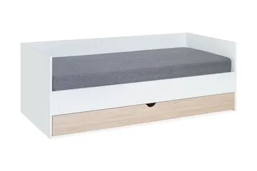 Stige Seng med Ekstraseng 90x200 cm Hvid/Træ/Natur - VOX - Møbler - Senge - Gæsteseng & ekstraseng - Udtrækkelig seng