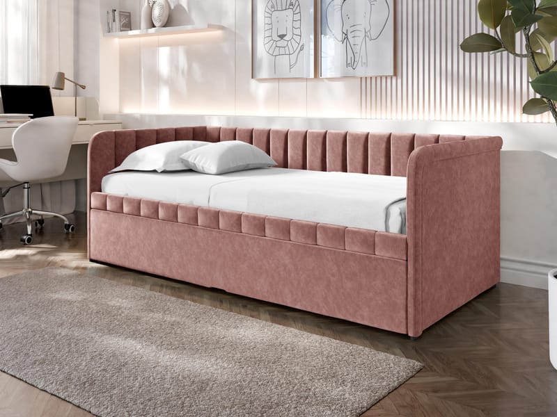 Valek sengeramme 90x200 cm - støvet rosa - Møbler - Senge - Gæsteseng & ekstraseng - Udtrækkelig seng