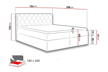 Gabin Sengepakke Kontinentalseng 180x200 cm - Grøn - Møbler - Senge - Komplet sengepakke