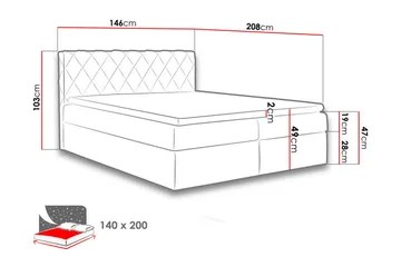 Gabin Sengpakke Kontinentalseng 140x200 cm - Grøn - Møbler - Senge - Komplet sengepakke