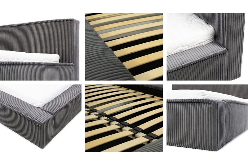 Gadi Sengeramme 140x200 cm - Mørk grå - Møbler - Senge - Sengeramme & sengestel