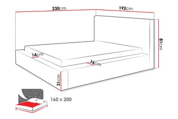 Gadi Sengeramme 160x200 cm - Sort - Møbler - Senge - Sengeramme & sengestel