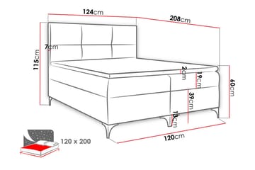 Galtebol Sengpakke Kontinentalseng 120x200 cm - Blå - Møbler - Senge - Komplet sengepakke