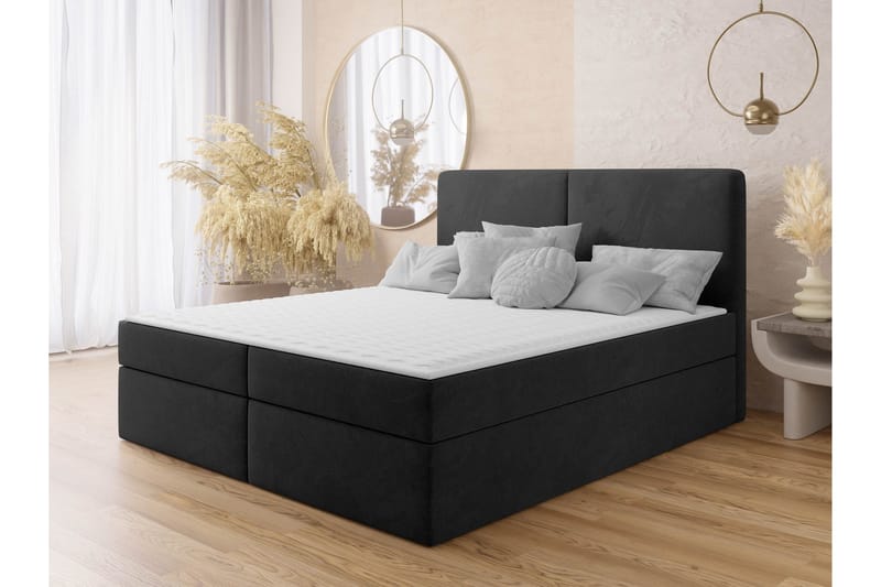 Garris Sengpakke Kontinentalseng 140x200 cm - Sort - Møbler - Senge - Komplet sengepakke