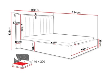 Garson Sengeramme 140x200 cm - Beige - Møbler - Senge - Sengeramme & sengestel