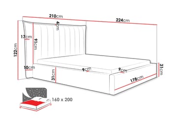 Garson Sengeramme 160x200 cm - Grøn - Møbler - Senge - Sengeramme & sengestel