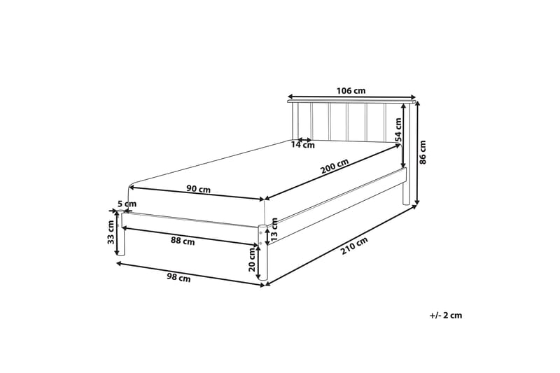 Gavriel Sengeramme 90x200 cm - Lyst træ - Møbler - Senge - Sengeramme & sengestel