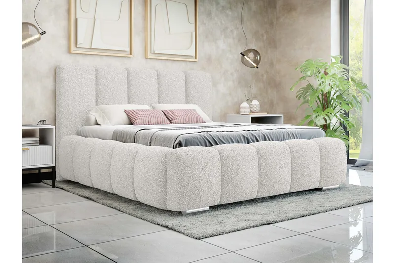 Gioia Opbevaringsseng 140x200 cm - Beige - Møbler - Senge - Sengeramme & sengestel