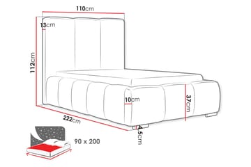 Gioia Sengeramme med Opbevaring 90x200 cm - Beige - Møbler - Senge - Sengeramme & sengestel