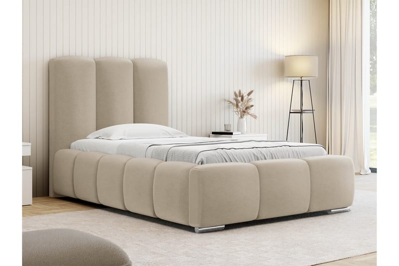Gioia Sengeramme med Opbevaring 90x200 cm - Beige - Møbler - Senge - Sengeramme & sengestel