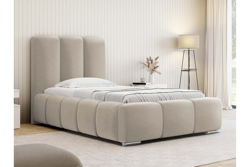 Gioia Sengeramme med Opbevaring 90x200 cm - Beige - Møbler - Senge - Sengeramme & sengestel