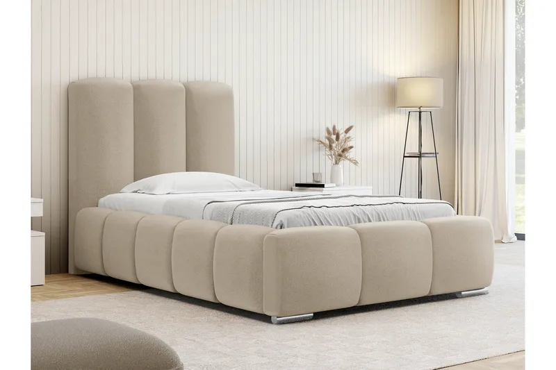 Gioia Sengeramme med Opbevaring 90x200 cm - Beige - Møbler - Senge - Sengeramme & sengestel