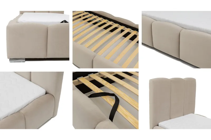 Gioia Sengeramme med Opbevaring 90x200 cm - Grå - Møbler - Senge - Sengeramme & sengestel