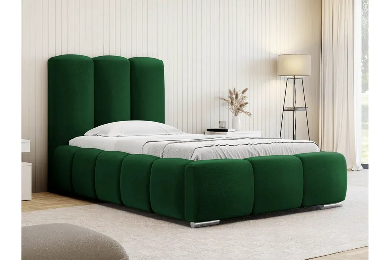 Gioia Sengeramme med Opbevaring 90x200 cm - Grøn - Møbler - Senge - Sengeramme & sengestel