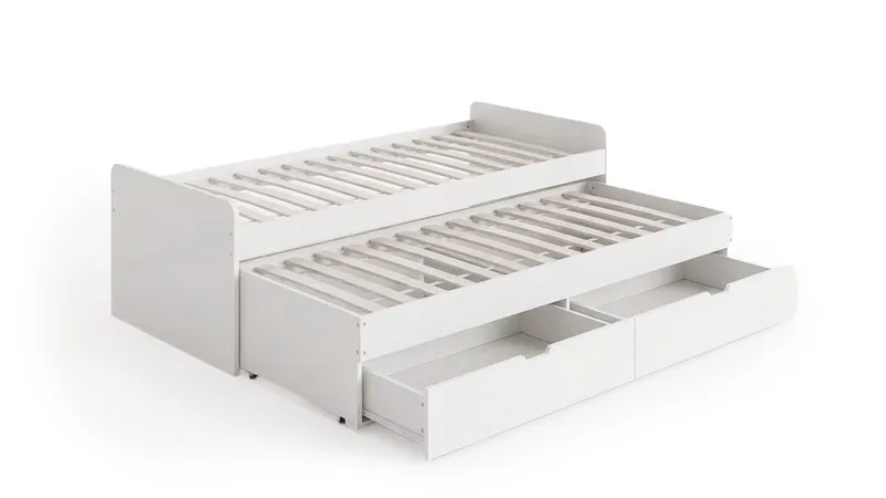 Granvik Sengeramme 90x200 cm udtrækbar med ekstra seng og opbevaring – uden madras, undefined