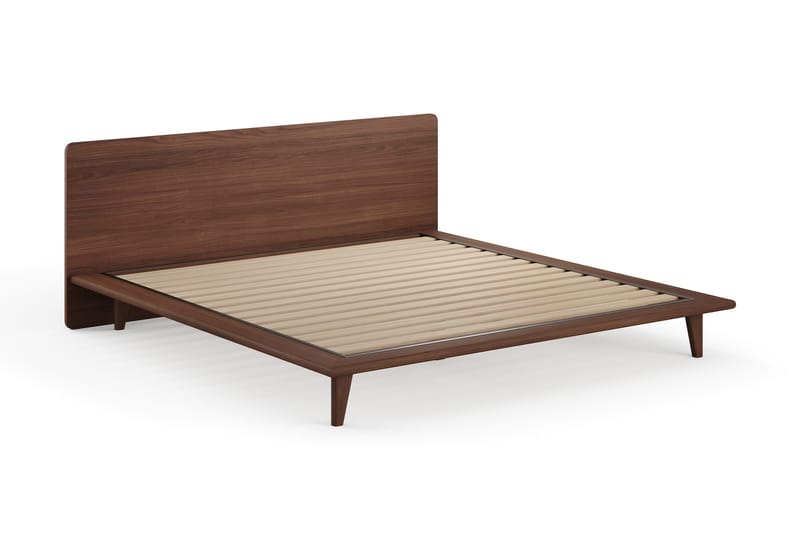 Gryning sengeramme med gavl 180x200 cm uden madras - Valnød - Møbler - Senge - Sengeramme & sengestel