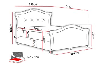 Hestra Lux Sengepakke Kontinentalseng 140x200 cm - Blå - Møbler - Senge - Komplet sengepakke