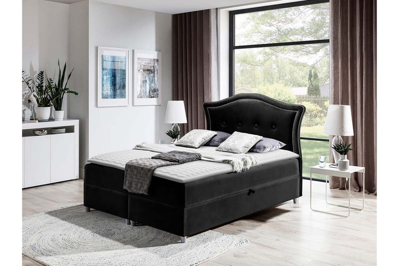 Hestra Sengepakke Kontinentalseng 160x200 cm - Sort - Møbler - Senge - Komplet sengepakke