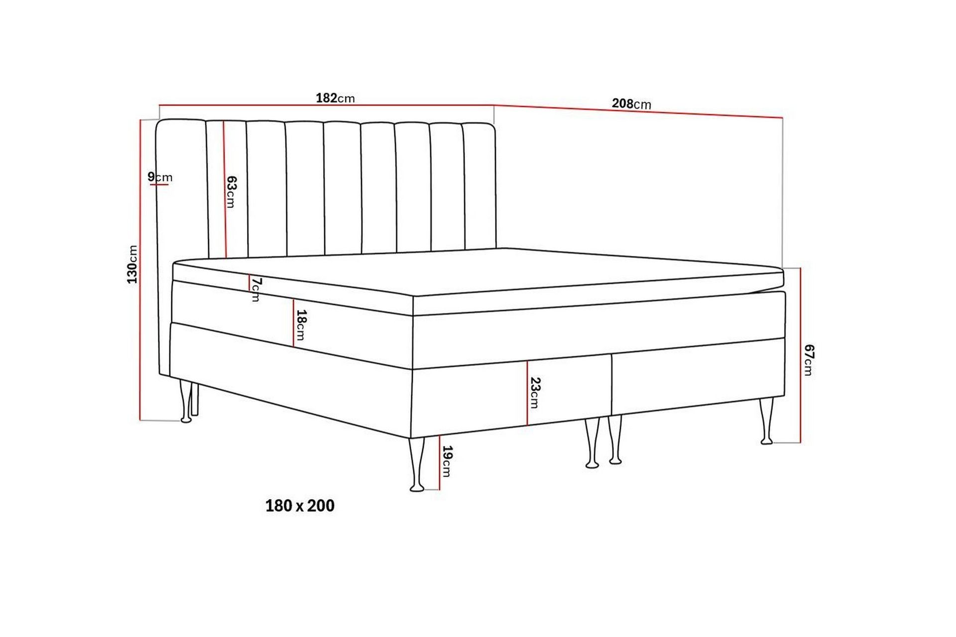 Hilton High Komplet Sengepakke 180x200 cm - Antracit - Møbler - Senge - Komplet sengepakke