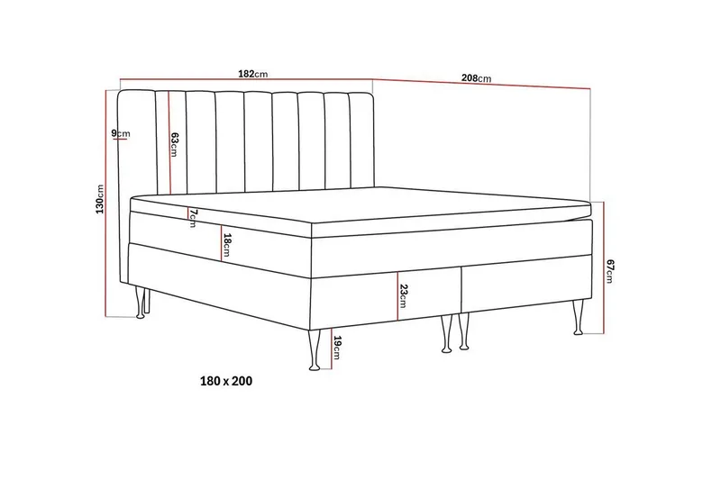 Hilton High Komplet Sengepakke 180x200 cm - Antracit - Møbler - Senge - Kontinentalsenge