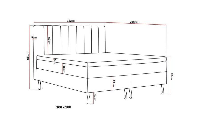 Hilton High Komplet Sengepakke 180x200 cm - Beige - Møbler - Senge - Kontinentalsenge